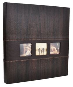 Duży Album Tradycjny LIFESTYLE 30 kart - Brązowy - CZARNE KARTY - ekoskóra - imitacja ciemnego drewna