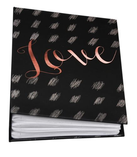 Album 10x15/100 LOVE - klejony - elegancki album - czarny
