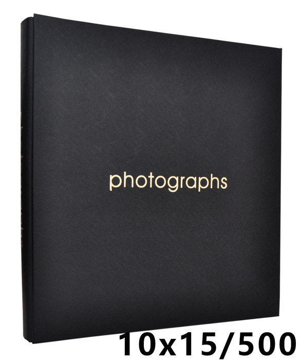 Album na 500 zdjęć do wsuwania w formacie 10x15 cm - 10x15/500 ART 181 - czarny - tworzywo - czarne kartki