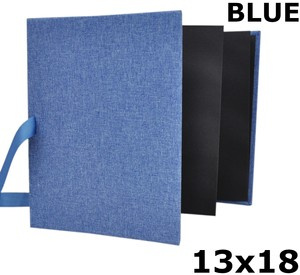 Album na zdjęcia harmonijka jamnik na 12 zdjęć w rozmiarze 13x18 cm -  LINEN BLUE  - Niebieski - materiał - płótno
