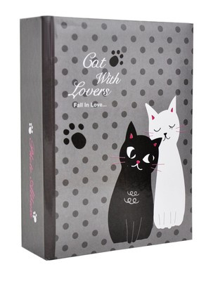 Album na 100 zdjęć do wsuwania w rozmiarze 10x15 cm - 10x15/100 BLACK&WHITE - Czarno-biały - kotki