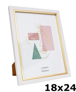 Ramka na zdjęcia w formacie 18x24 cm - kolor biały - WG18 drewnopodobna - naturalna - okleinowana