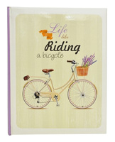 Album na zdjęcia w rozmiarze 10x15 cm - 200 zdjęć do wsuwania - RIDE - kremowy - podróż - rower