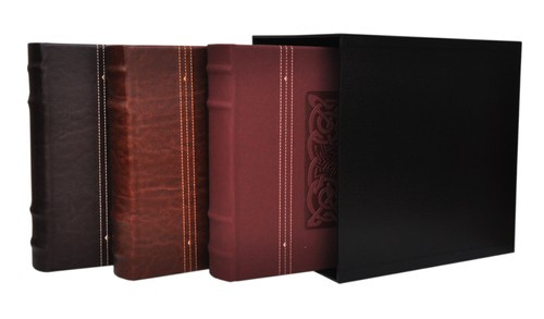 Ekskluzywny zestaw 3 albumów 10x15/200 DECOR SET 64 - Mahoń, brąz, ciemny brąz - wyszywany wzór 