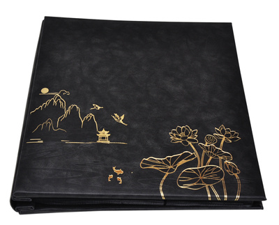Wyrafinowany Album na 500 zdjęć do wsuwania w formacie 10x15 cm - 10x15/500 LOTUS POND BLACK - czarny - ekoskóra