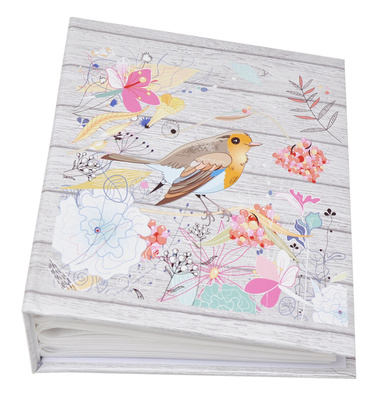 Album na zdjęcia w rozmiarze 10x15 - 304 zdjęcia do wsuwania - 10x15/304 NEW FLORID  - kremowy - Kwiatki/ptaszki