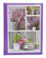 Album na zdjęcia w rozmiarze 10x15 cm - 200 zdjęć do wsuwania - FLORIDO - fioletowy - Kwiaty