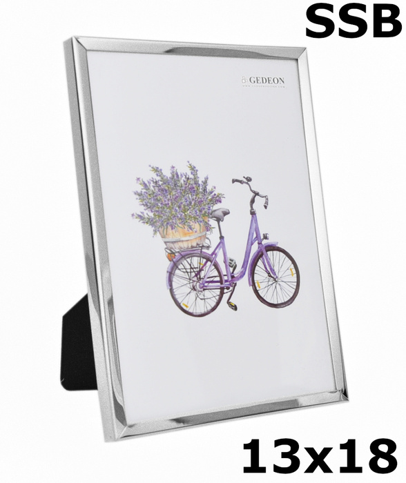 Ramka na zdjęcia aluminiowa w rozmiarze 13x18cm - srebrna/chromowana - ssb13