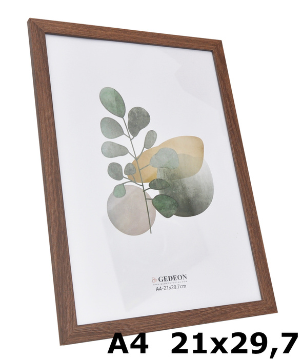 Ramka drewnopodobna - naturalna - format A4 21x29,7 cm - kolor naturalny brązowy - D1421