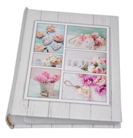 Album na zdjęcia w rozmiarze 10x15 cm - 200 zdjęć do wsuwania - BRIGHT - Zielony grzbiet - kwiaty