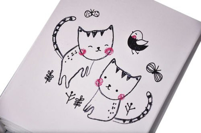 Album na 100 zdjęć do wsuwania w rozmiarze 10x15 cm - 10x15/100 CATS - Biały - kotki - klejony
