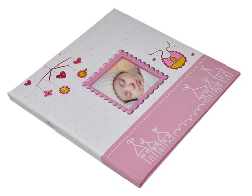Album tradycyjny na zdjęcia do wklejania 10 kart 20 stron - DBCSS10 BIRTH - różowy - Kremowe Karty - dla dziecka 