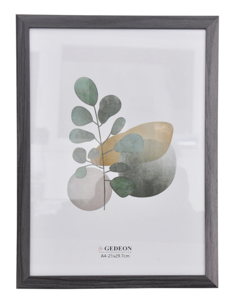 Ramka drewnopodobna - naturalna - format A4 21x29,7 cm - kolor grafitowy - D1921