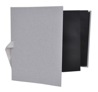 Album na zdjęcia harmonijka jamnik na 12 zdjęć w rozmiarze 13x18 cm -  LINEN ASH - Popielaty - materiał - płótno