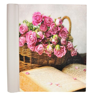 Album na zdjęcia pod folię - samoprzylepny 30 kart ROSES - Kremowy - kwiaty