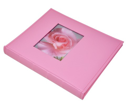 Album tradycyjny na zdjęcia do wklejania - DBCS20 PINK - różowy - 20 kart - 40 stron - Kremowe karty - ekoskóra