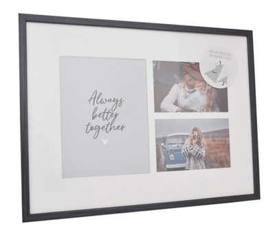 Ramka na zdjęcia w formacie 30x40cm lub galeria na 3 zdjęcia różnych rozmiarach (1- 15x21 cm oraz 2- 10x15 cm) - grafit
