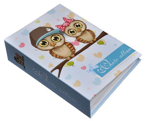 Album 10x15/100 OWL - klejony - sówki niebieski