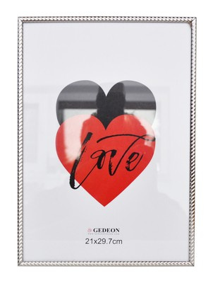 Ramka aluminiowa na zdjęcia w rozmiarze A4 21x29,7 cm - srebrna/chromowana - ssp21 - szklana szybka