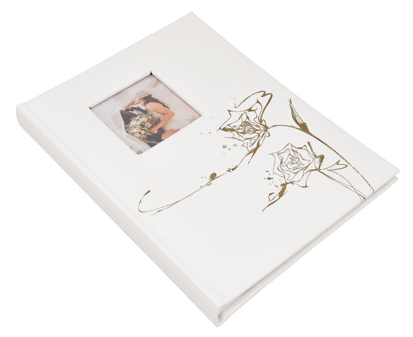 Album na zdjęcia w rozmiarze 15x21 cm - 50 zdjęć do wsuwania - MOMENT 05 - Ecru - złoty nadruk