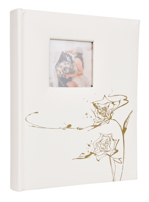 Album na zdjęcia w rozmiarze 15x21 cm - 50 zdjęć do wsuwania - MOMENT 05 - Ecru - złoty nadruk
