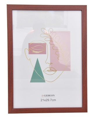 Ramka drewnopodobna - naturalna - format A4 21x29,7 cm- kolor mahoniowy  - FH21