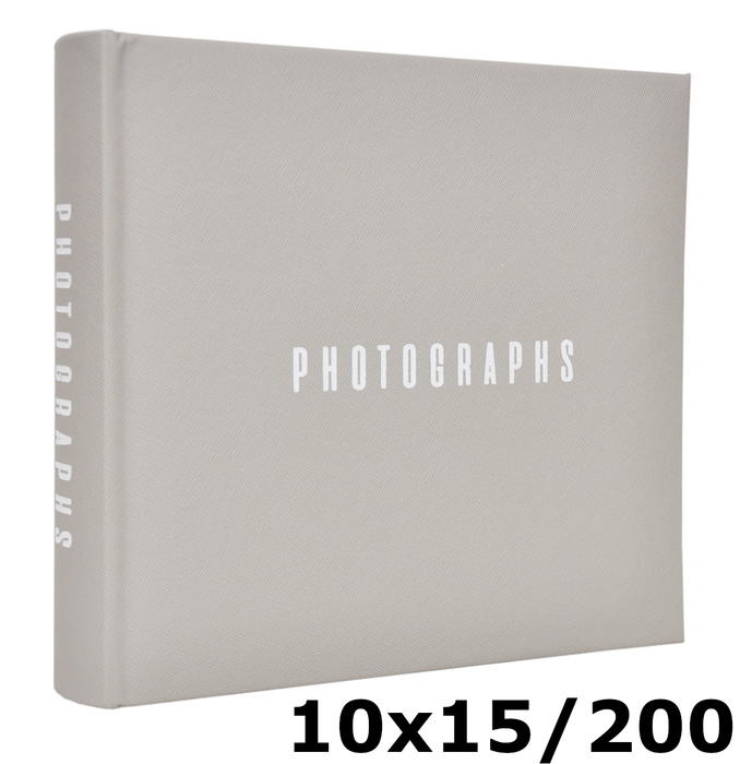Album na 200 zdjęć do wsuwania w rozmiarze 10x15 cm - 10x15/200 Art 152 - szary - ekoskóra