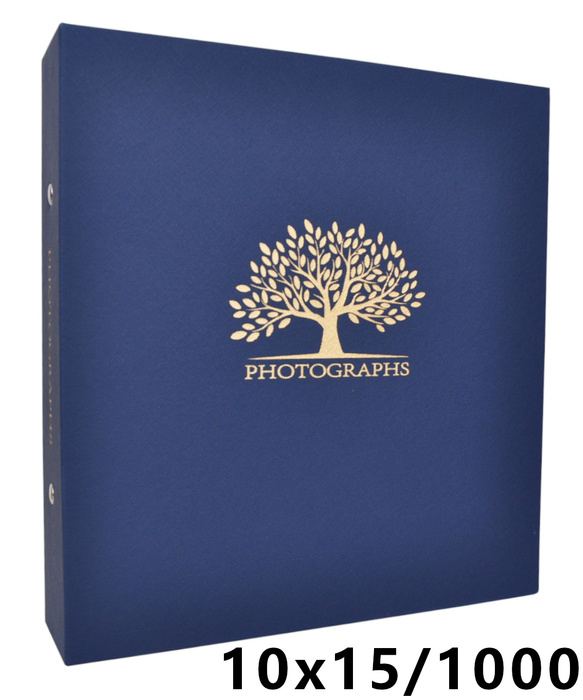 Stylowy rodzinny Album na 1000 zdjęć do wsuwania w formacie 10x15 cm - 10x15/1000 ART 188 - Granatowy - czarne kartki - segregator
