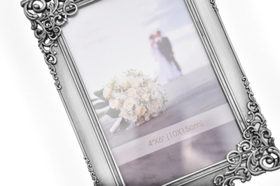 Mosiężna ramka na zdjęcia w formacie 13x18 cm - kolor stare srebro - PF0146