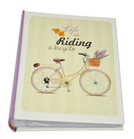 Album na zdjęcia w rozmiarze 10x15 cm - 200 zdjęć do wsuwania - RIDE - kremowy - podróż - rower