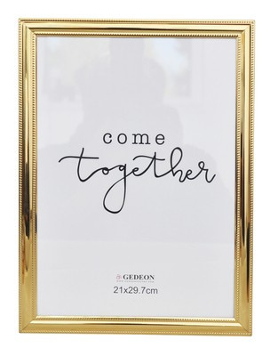 Ramka aluminiowa na zdjęcia w rozmiarze A4 21x29,7 cm - złota/chromowana - SSF21 - szklana szybka