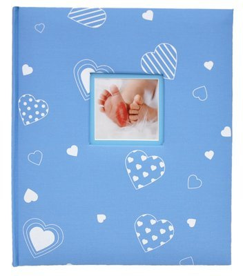 Album na zdjęcia do wklejania tradycyjny - DBCS20 - BABY HEART - Niebieski - Kremowe Karty