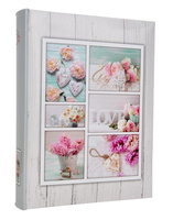 Album na zdjęcia w rozmiarze 10x15 cm - 200 zdjęć do wsuwania - BRIGHT - Zielony grzbiet - kwiaty