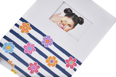 Album 10x15/100 9104 Shining Flowers - klejony - biało-granatowym