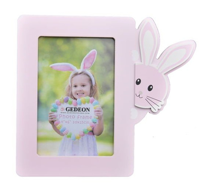 Ramka dziecięca 10x15 B1046 - różowa - króliczek
