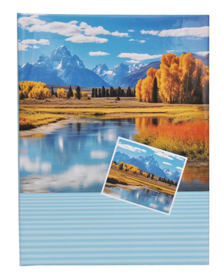 Album na 100 zdjęć w rozmiarze 10x15 cm do wsuwania - 10x15/100 AUTUMN - klejony - niebieski - jesienne widoczki