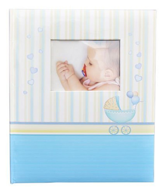 Album na zdjęcia do wklejania tradycyjny DBCS5 - BABY CHART - Niebieski - Niebieskie (turkusowe) Karty