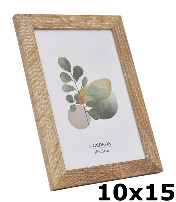 Ramka drewnopodobna - naturalna - format 10x15 cm- kolor naturalny jasny - D910