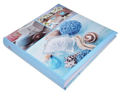 Album na zdjęcia do wklejania tradycyjny - 50 Kart 100 stron - DBCM50 ALOE - błękitny - kwiaty - bukiet kwiatów