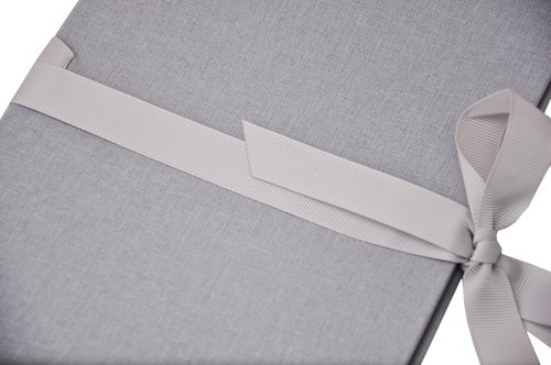 Album na zdjęcia harmonijka jamnik na 12 zdjęć w rozmiarze 13x18 cm -  LINEN ASH - Popielaty - materiał - płótno