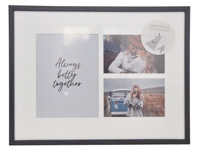Ramka na zdjęcia w formacie 30x40cm lub galeria na 3 zdjęcia różnych rozmiarach (1- 15x21 cm oraz 2- 10x15 cm) - grafit