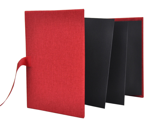 Album na zdjęcia harmonijka jamnik na 12 zdjęć w rozmiarze 10x15 cm -  LINEN MAGENTA - Czerwony - materiał - płótno
