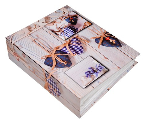 Album na 304 zdjęcia do wsuwania w rozmiarze 10x15 cm - 10x15/304 VINTAGE - brązowy - serca - klejony