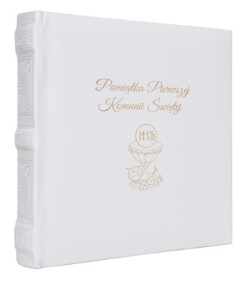 Album na 200 zdjęć do wsuwania w rozmiarze 10x15 cm - 10x15/200 SNOW WHITE - Biały - ekoskóra - KOMUNIA ŚWIĘTA