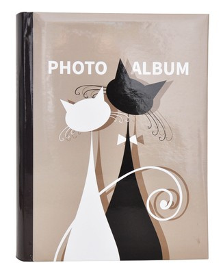 Album na 200 zdjęć w formacie 10x15 cm do wsuwania - 10x15/200 BLACK&WHITE- beżowy - kotki