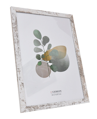 Ramka drewnopodobna - naturalna - format A4 21x29,7 cm - kolor naturalny kremowy postarzany - D121