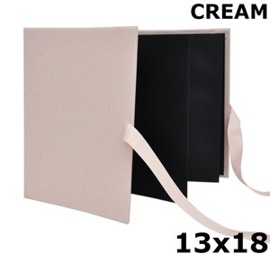 Album na zdjęcia harmonijka jamnik na 12 zdjęć w rozmiarze 13x18 cm -  LINEN CREAM - Kremowy - materiał - płótno