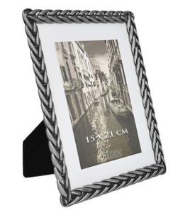 Mosiężna ramka na zdjęcia w formacie 15x21 cm - kolor stare srebro - RM0868S