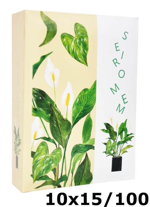 Album na 100 zdjęć w rozmiarze 10x15 cm do wsuwania - 10x15/100 GREEN GRASS  - klejony - jasny - kwiaty