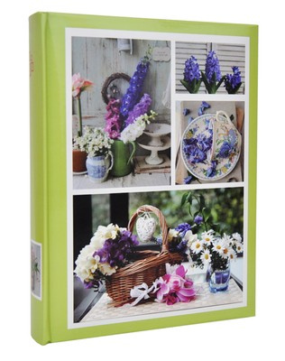 Album na zdjęcia w rozmiarze 10x15 cm - 200 zdjęć do wsuwania - FLORIDO - Zielony - Kwiaty